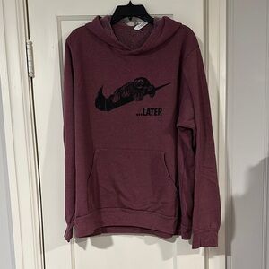 Maroon Hoodie with Black Graphic